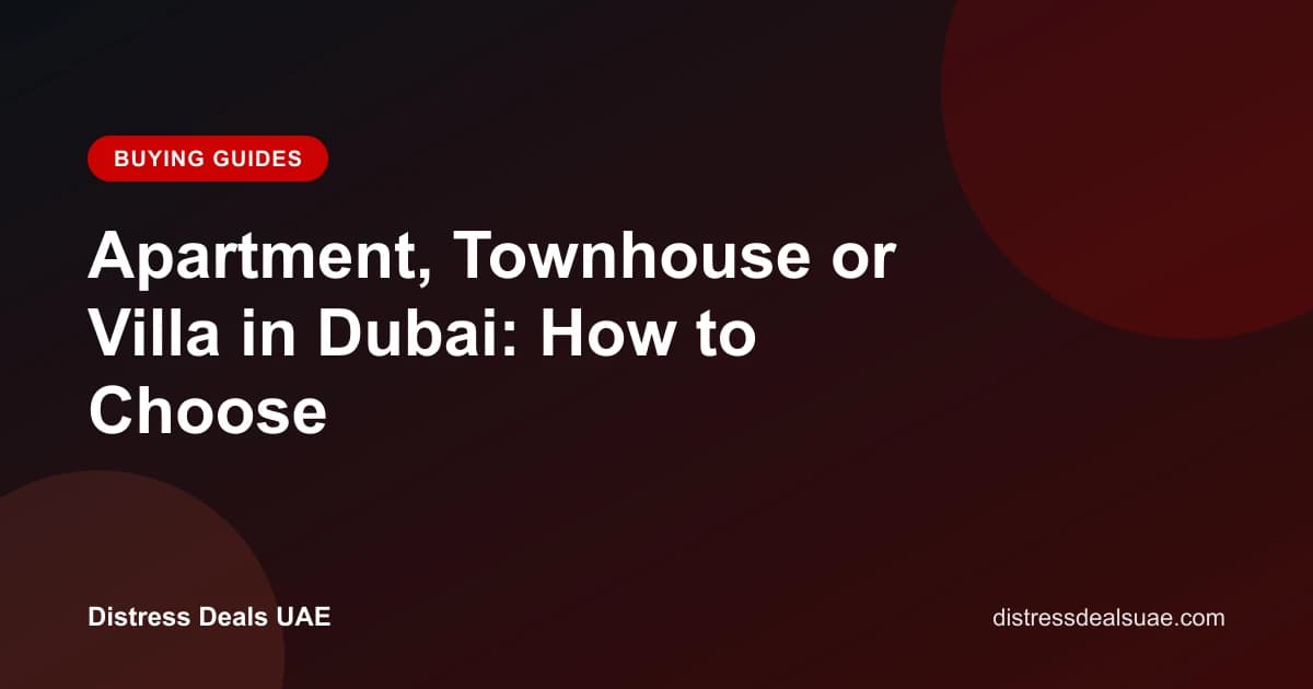 Apartment, Townhouse or Villa in Dubai: How to Choose